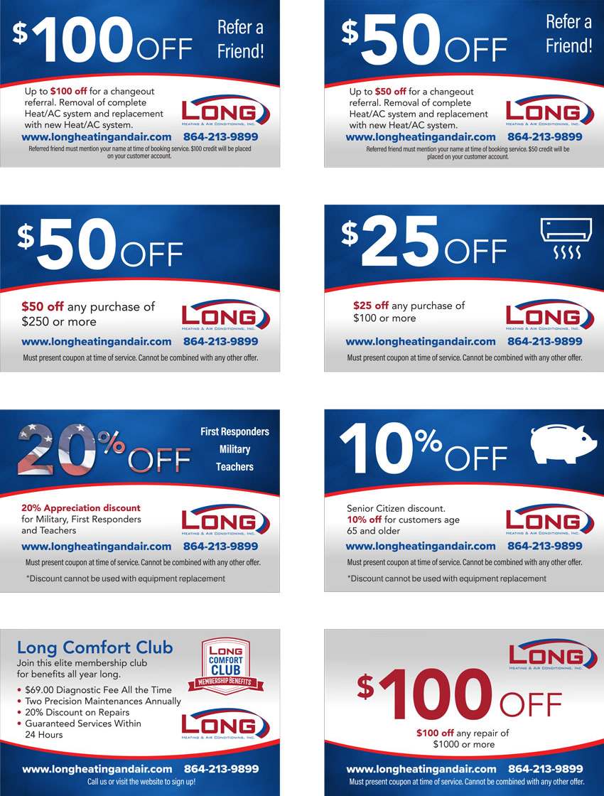 long heating and air coupons